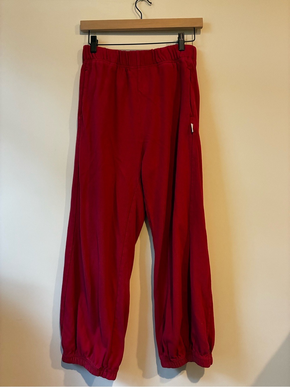 Le Bon Shoppe - French Terry Balloon Pants | Red Tulip size small - pockets - Picture 2 of 9